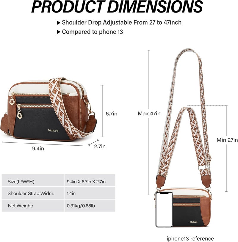 Makes Crossbody Purse for Women Small Crossbody Bags Trendy Vegan Leather with Adjustable Shoulder Straps Gift for Mother Wife Mom - Image 4